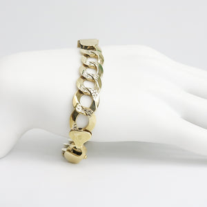 YELLOW GOLD CUBAN CURB LINK ID BRACELET