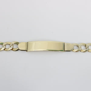 YELLOW GOLD CUBAN CURB LINK ID BRACELET