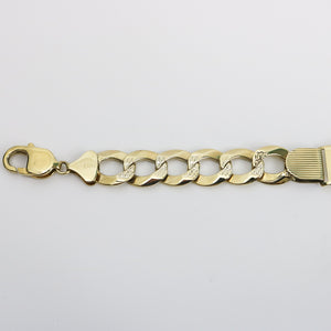 YELLOW GOLD CUBAN CURB LINK ID BRACELET