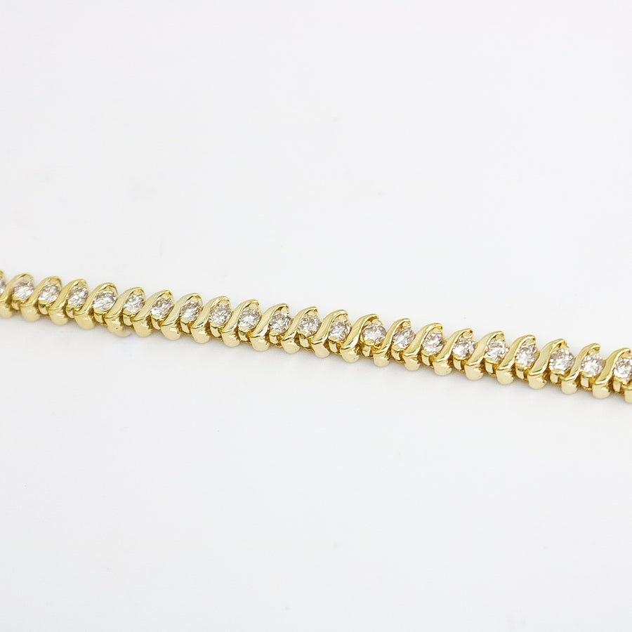 YELLOW GOLD 4CT NATURAL DIAMOND BRACELET