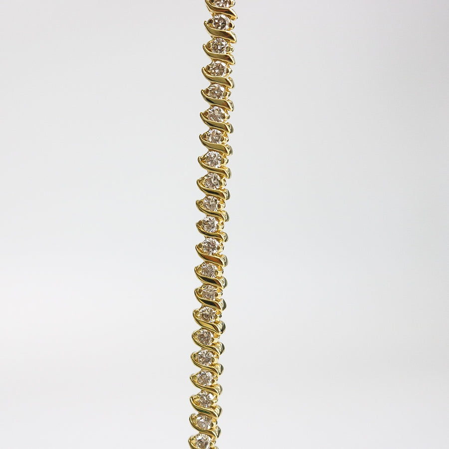 YELLOW GOLD 4CT NATURAL DIAMOND BRACELET