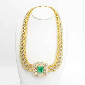 COLOMBIAN EMERALD DIAMOND NECKLACE