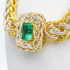 COLOMBIAN EMERALD DIAMOND NECKLACE