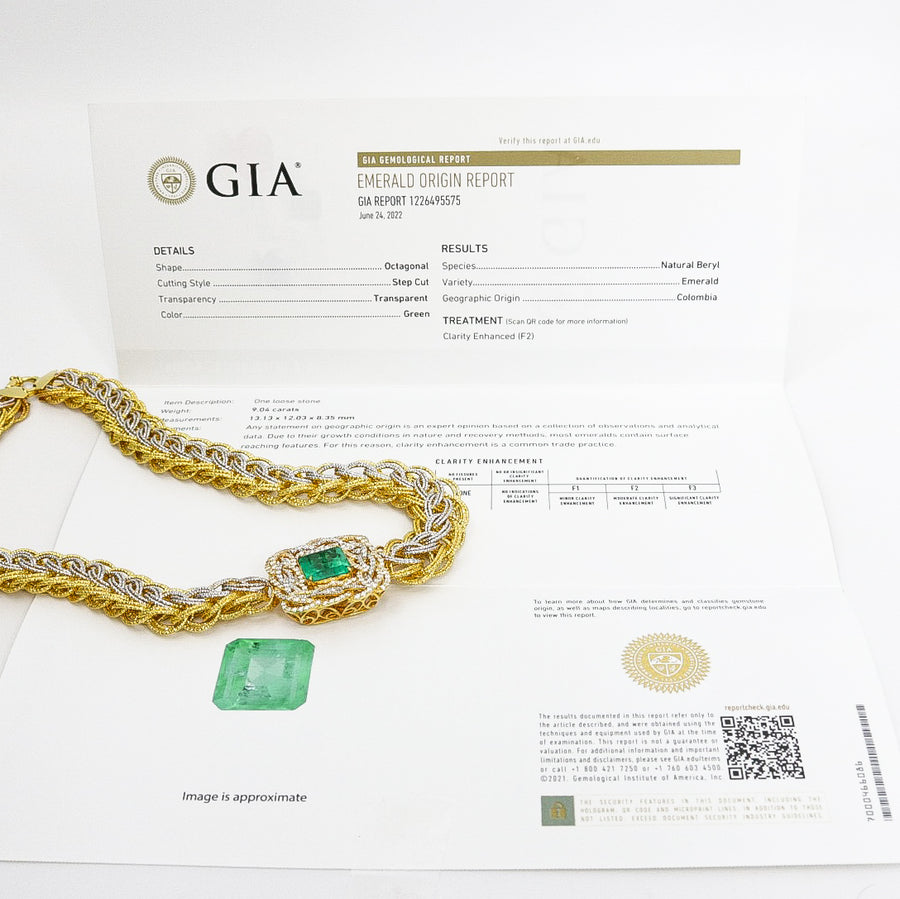 COLOMBIAN EMERALD DIAMOND NECKLACE