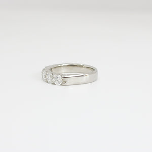 WHITE GOLD FIVE STONE NATURAL DIAMOND LADY'S RING