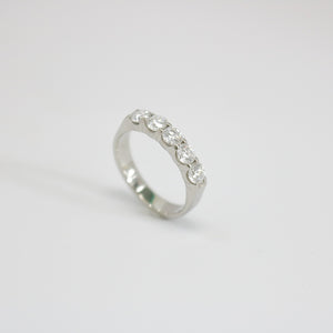 WHITE GOLD FIVE STONE NATURAL DIAMOND LADY'S RING