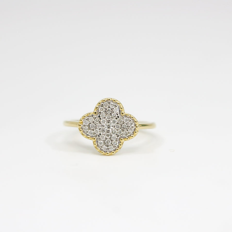 YELLOW GOLD MAGIC ALHAMBRA DIAMOND RING