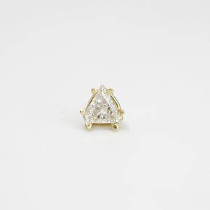 YELLOW GOLD TRIANGLE CUT NATURAL DIAMOND STUD EARRINGS