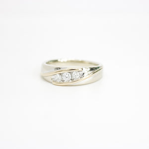 TWO TONE GOLD MEN'S NATURAL DIAMOND BAND