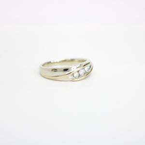 TWO TONE GOLD MEN'S NATURAL DIAMOND BAND