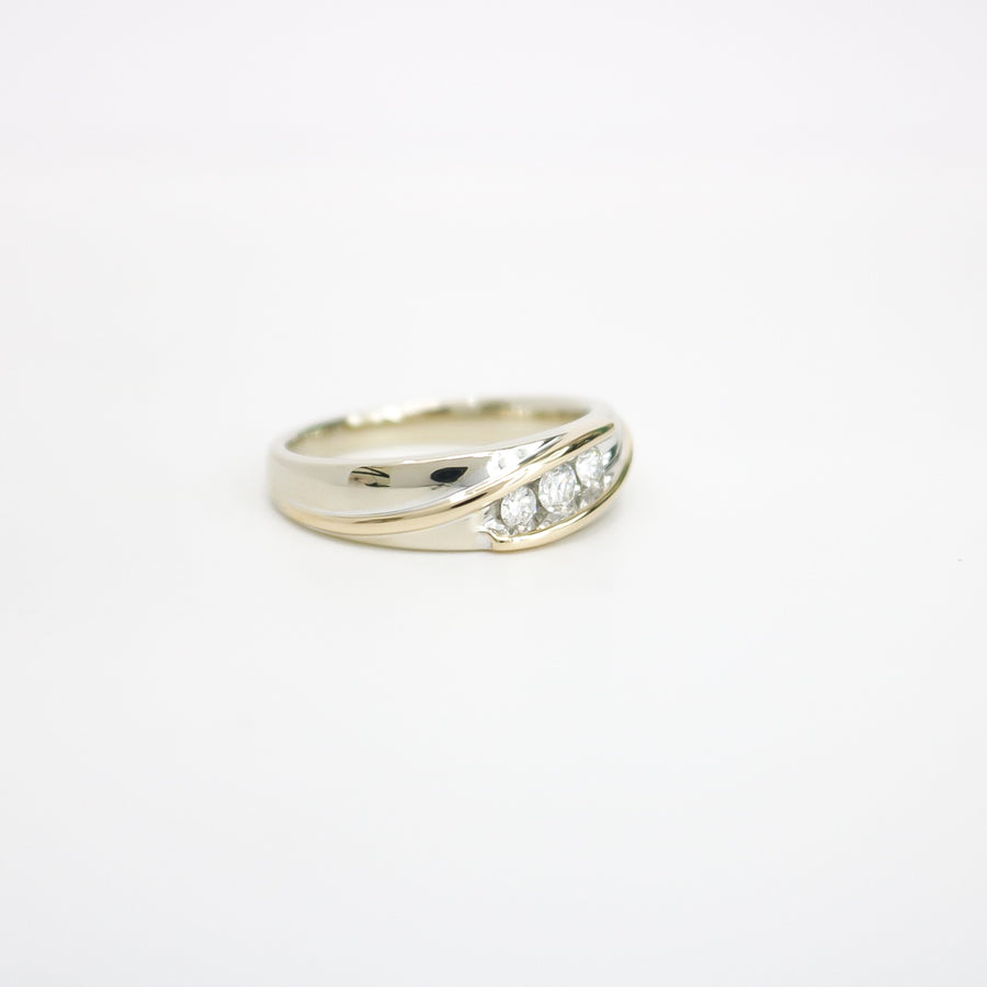 TWO TONE GOLD MEN'S NATURAL DIAMOND BAND