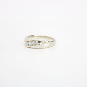 TWO TONE GOLD MEN'S NATURAL DIAMOND BAND
