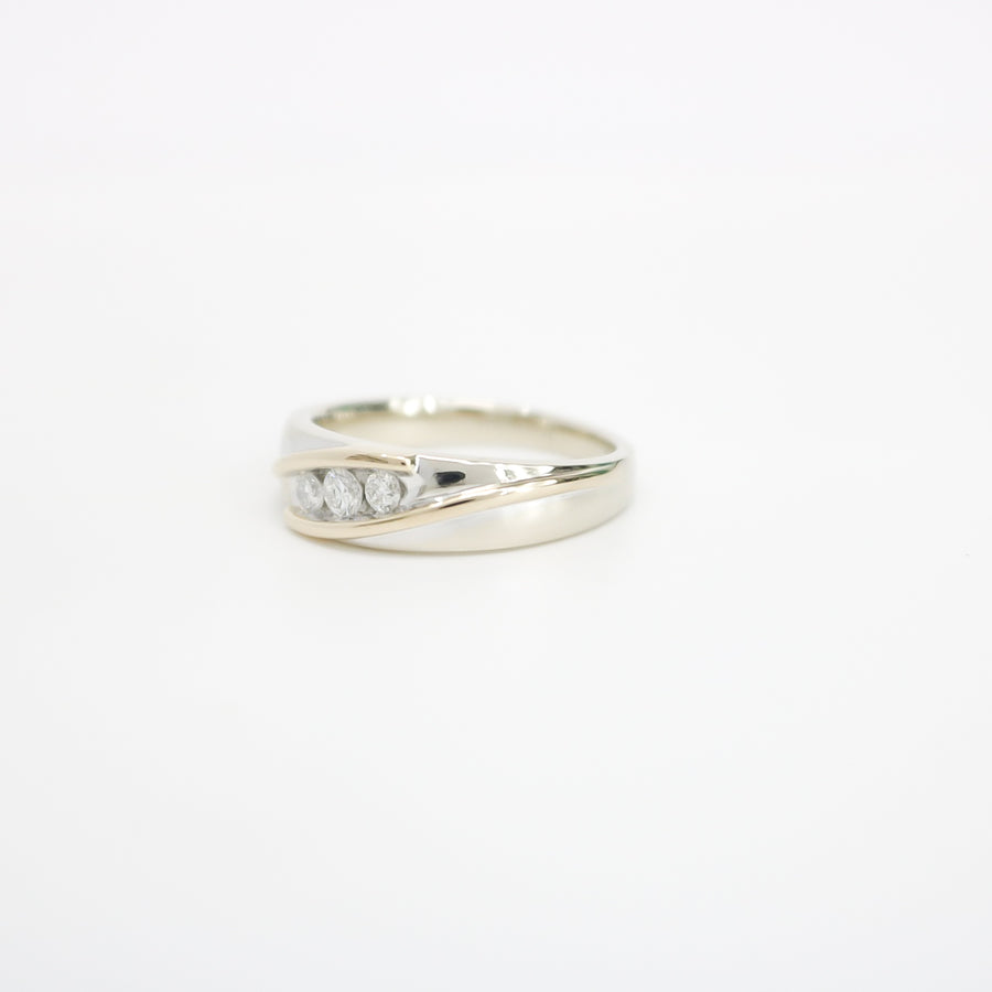 TWO TONE GOLD MEN'S NATURAL DIAMOND BAND