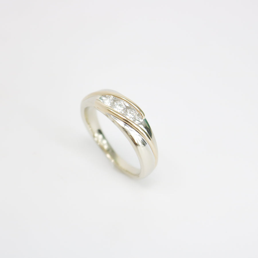 TWO TONE GOLD MEN'S NATURAL DIAMOND BAND