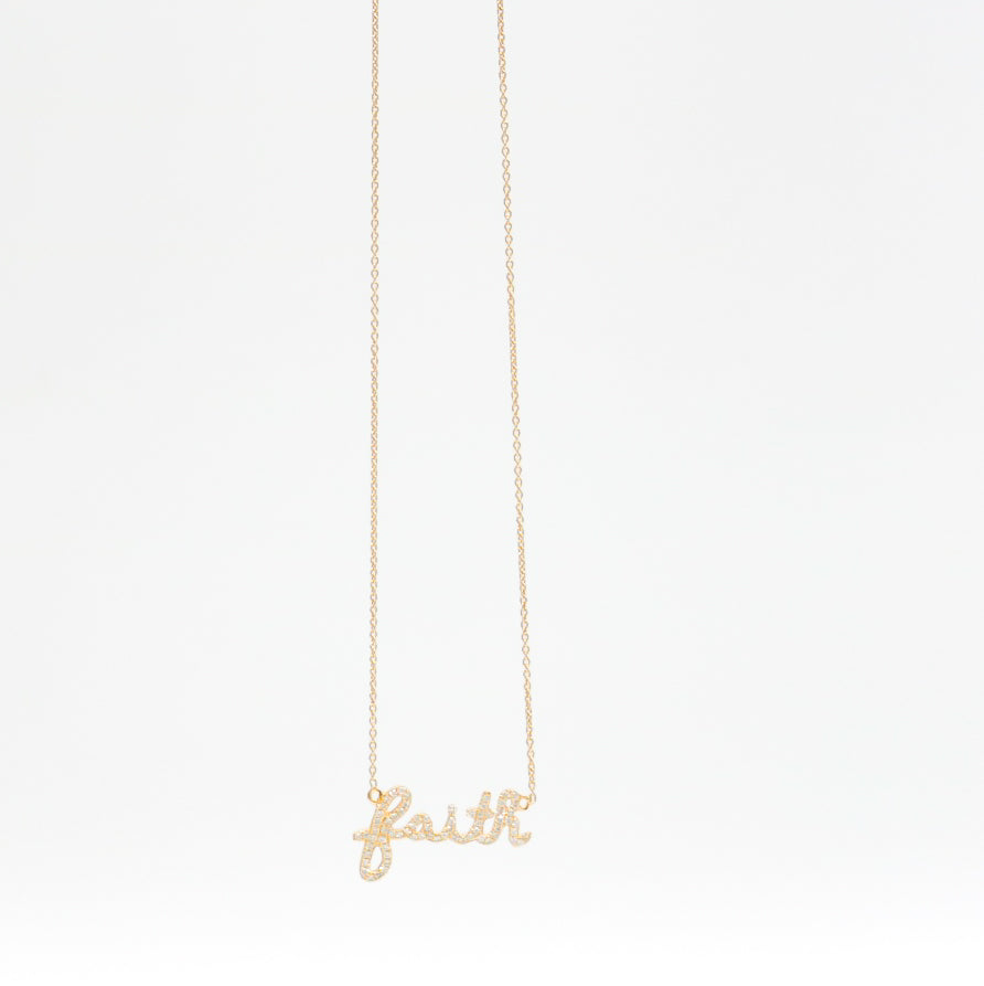 ROSE GOLD NATURAL DIAMOND FAITH PENDANT WITH CHAIN