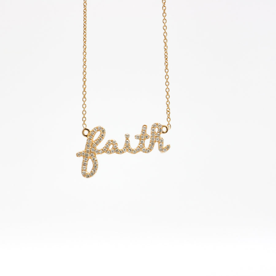 ROSE GOLD NATURAL DIAMOND FAITH PENDANT WITH CHAIN