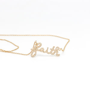 ROSE GOLD NATURAL DIAMOND FAITH PENDANT WITH CHAIN