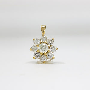 YELLOW GOLD FLOWER DIAMOND PENDANT