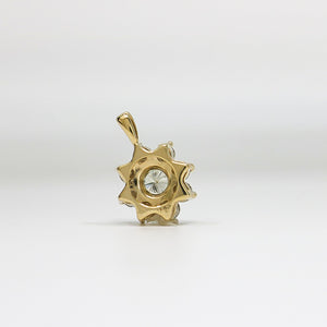 YELLOW GOLD FLOWER DIAMOND PENDANT