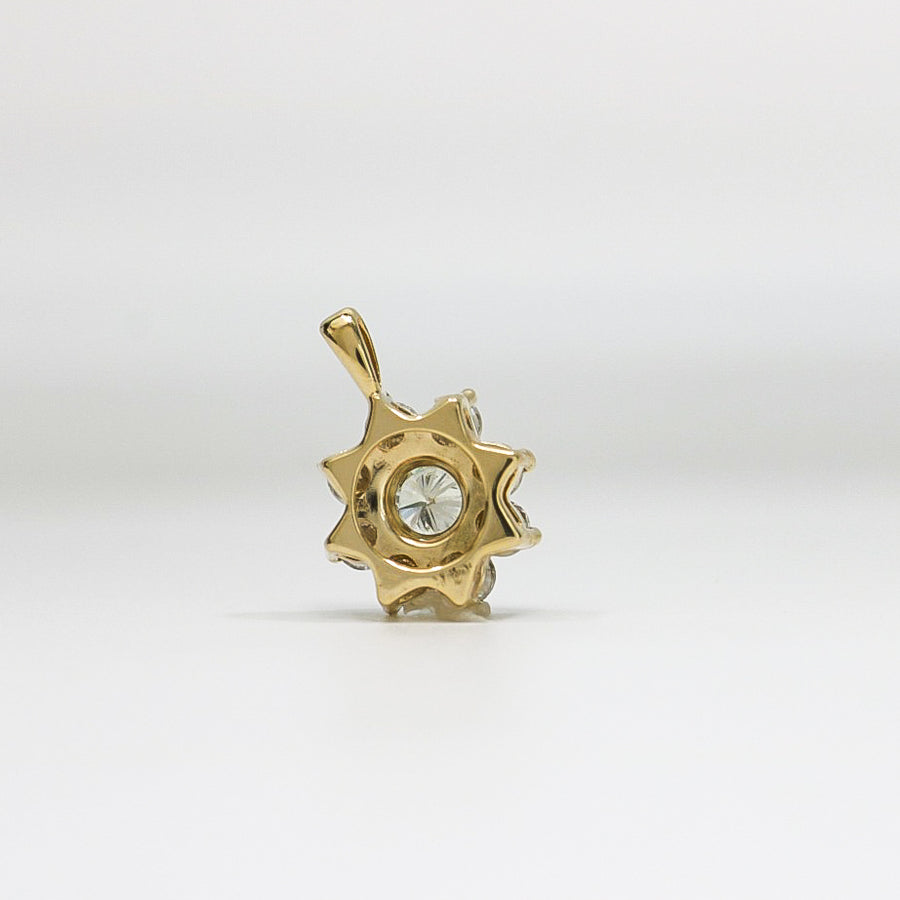 YELLOW GOLD FLOWER DIAMOND PENDANT