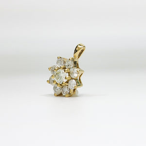 YELLOW GOLD FLOWER DIAMOND PENDANT