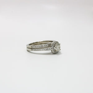 WHITE GOLD LADY'S NATURAL DIAMOND BRIDAL SET RING