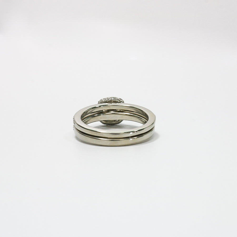 WHITE GOLD LADY'S NATURAL DIAMOND BRIDAL SET RING