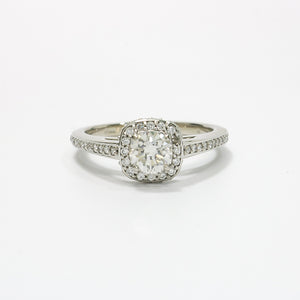 WHITE GOLD LADY'S NATURAL DIAMOND BRIDAL SET RING