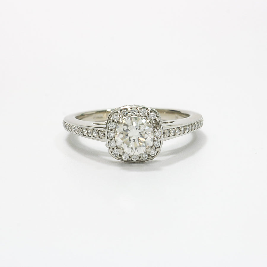 WHITE GOLD LADY'S NATURAL DIAMOND BRIDAL SET RING