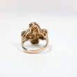 Load image into Gallery viewer, ROSE GOLD LADY'S SWIRL RING WITH BROWN AND WHITE DIAMONDS.
