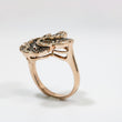 Load image into Gallery viewer, ROSE GOLD LADY'S SWIRL RING WITH BROWN AND WHITE DIAMONDS.
