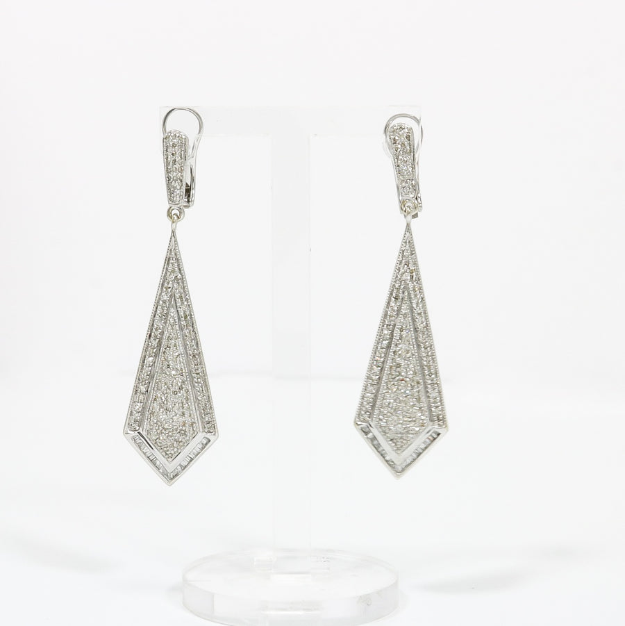 WHITE GOLD NATURAL DIAMOND DROP EARRINGS