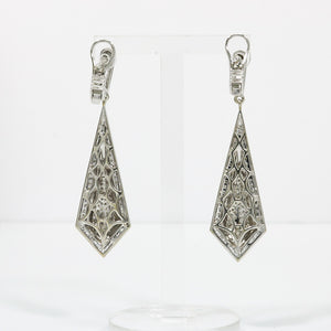 WHITE GOLD NATURAL DIAMOND DROP EARRINGS