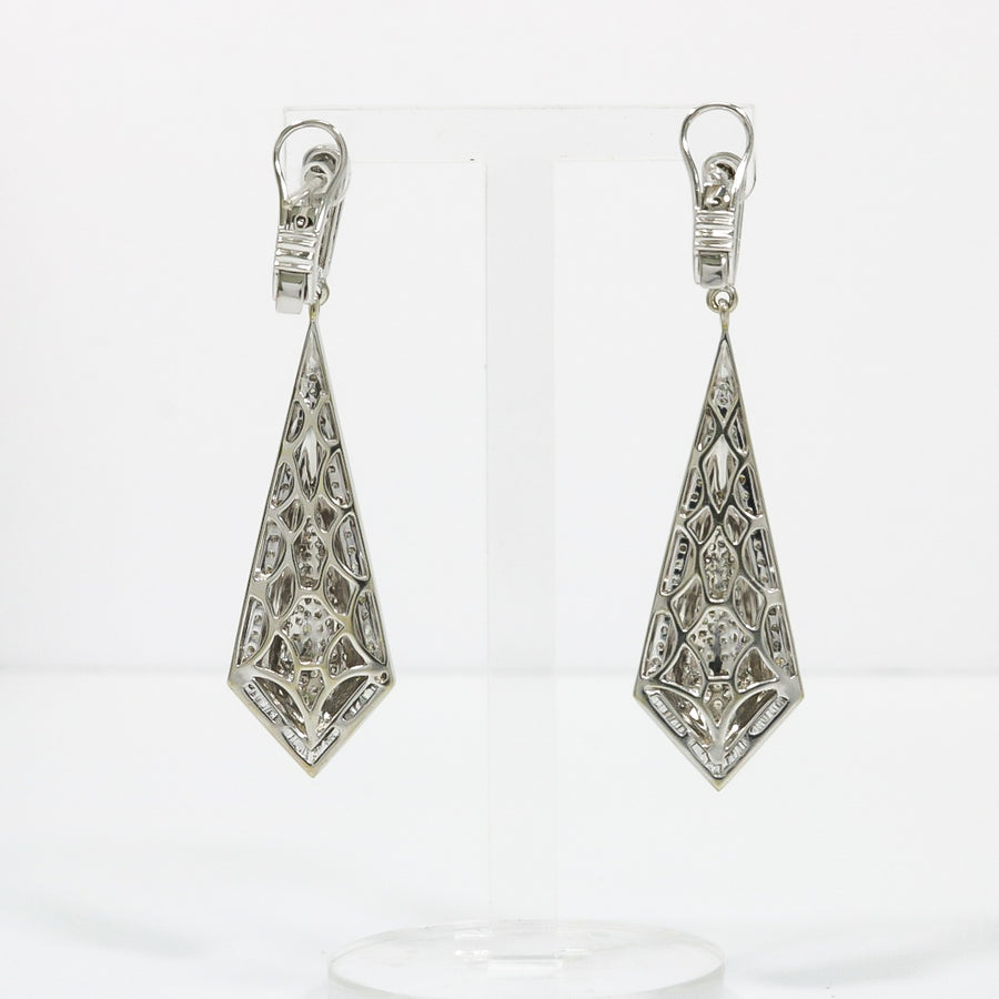 WHITE GOLD NATURAL DIAMOND DROP EARRINGS