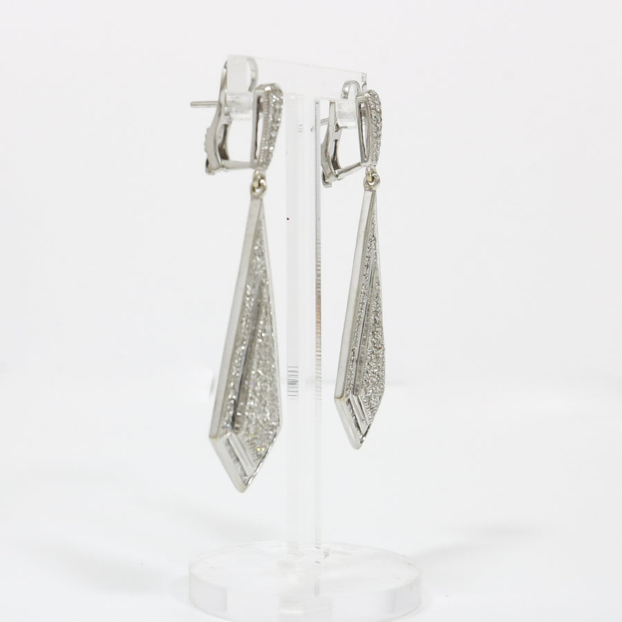 WHITE GOLD NATURAL DIAMOND DROP EARRINGS