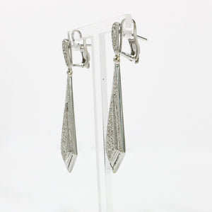 WHITE GOLD NATURAL DIAMOND DROP EARRINGS