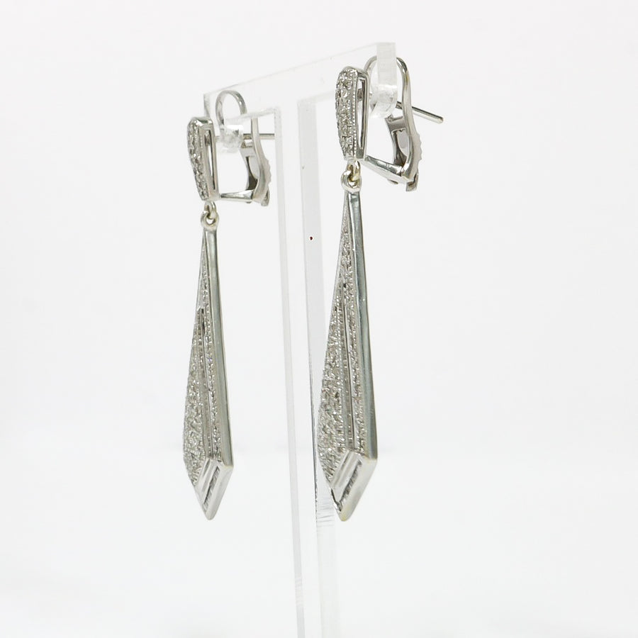 WHITE GOLD NATURAL DIAMOND DROP EARRINGS