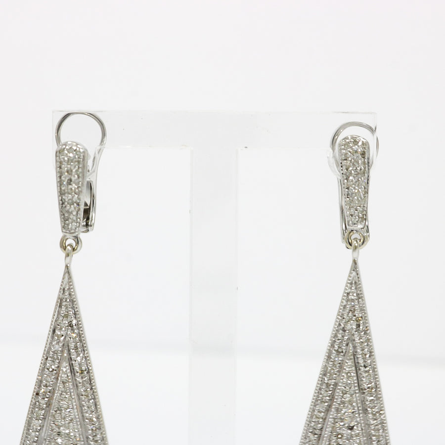 WHITE GOLD NATURAL DIAMOND DROP EARRINGS