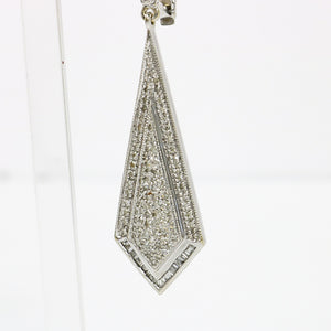 WHITE GOLD NATURAL DIAMOND DROP EARRINGS