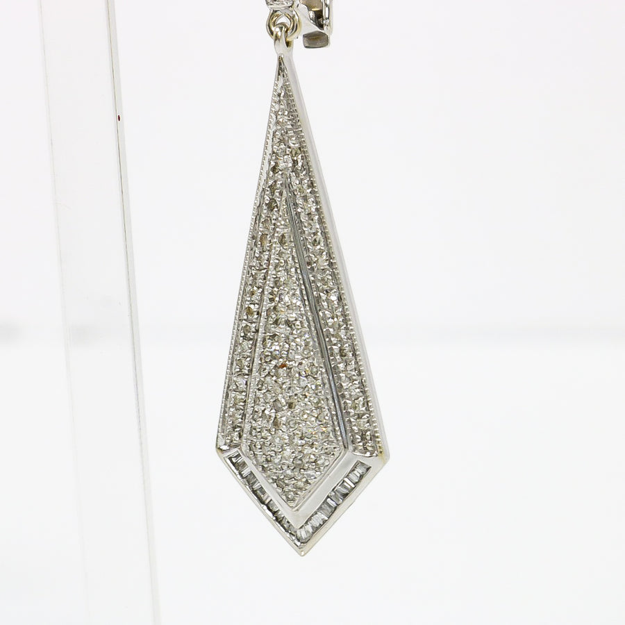 WHITE GOLD NATURAL DIAMOND DROP EARRINGS