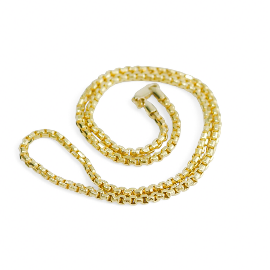 YELLOW GOLD VENETIAN BOX NECKLACE