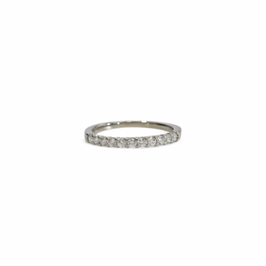 WHITE GOLD NATURAL DIAMOND HALF ETERNITY ANNIVERSARY RING