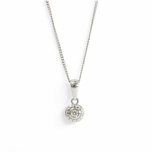 PLATINUM PENDANT WITH NATURAL DIAMOND AND CHAIN