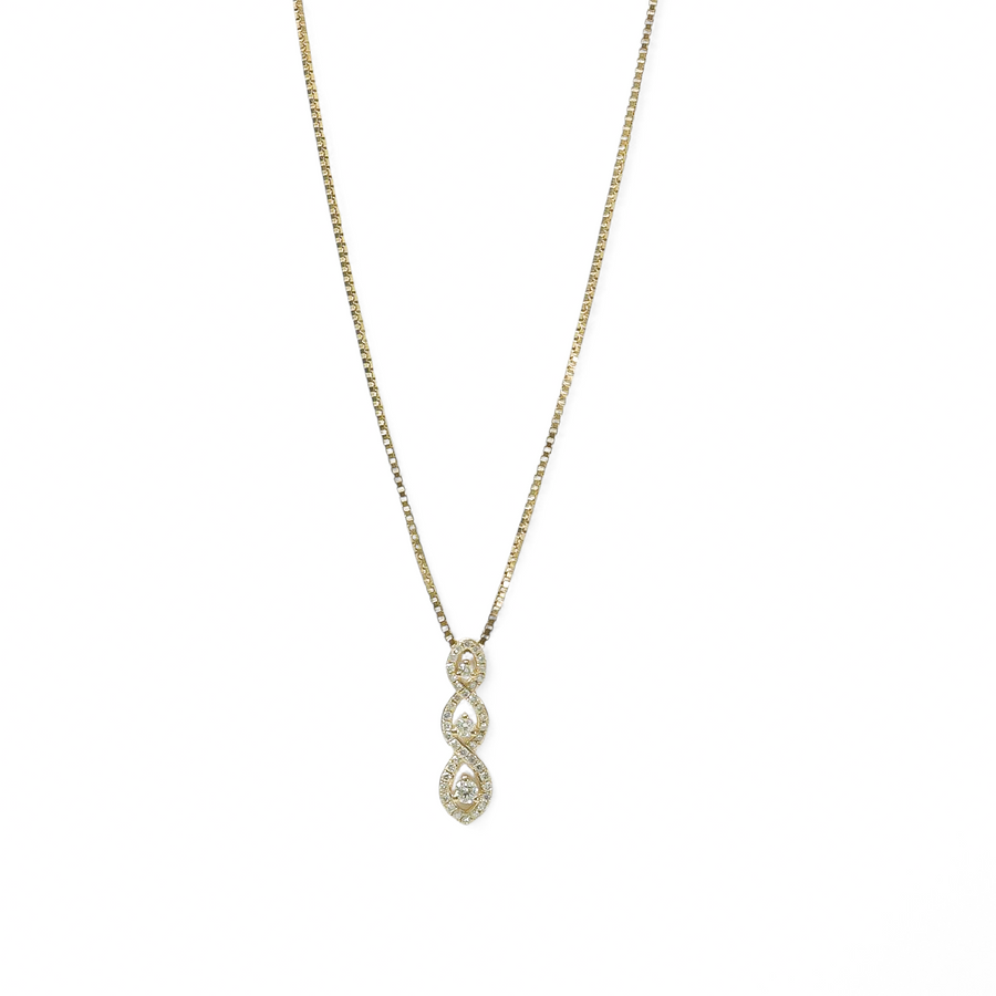 DIAMOND TWIST PENDANT NECKLACE