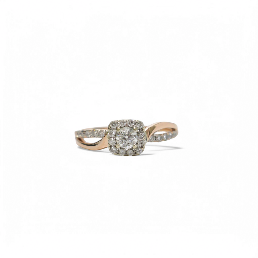 ROSE GOLD NATURAL DIAMOND LADY'S RING SET