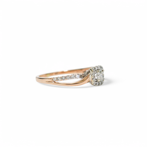 ROSE GOLD NATURAL DIAMOND LADY'S RING SET