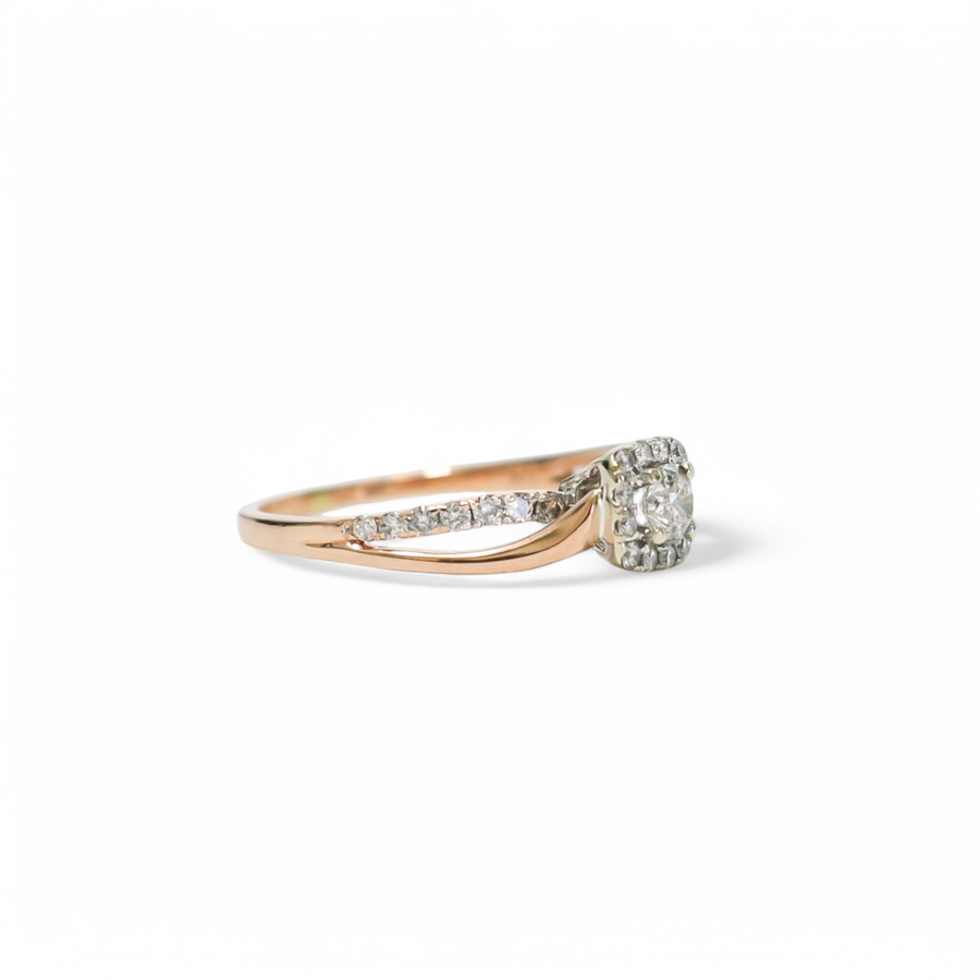 ROSE GOLD NATURAL DIAMOND LADY'S RING SET