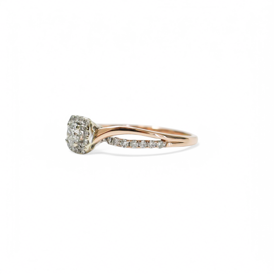 ROSE GOLD NATURAL DIAMOND LADY'S RING SET