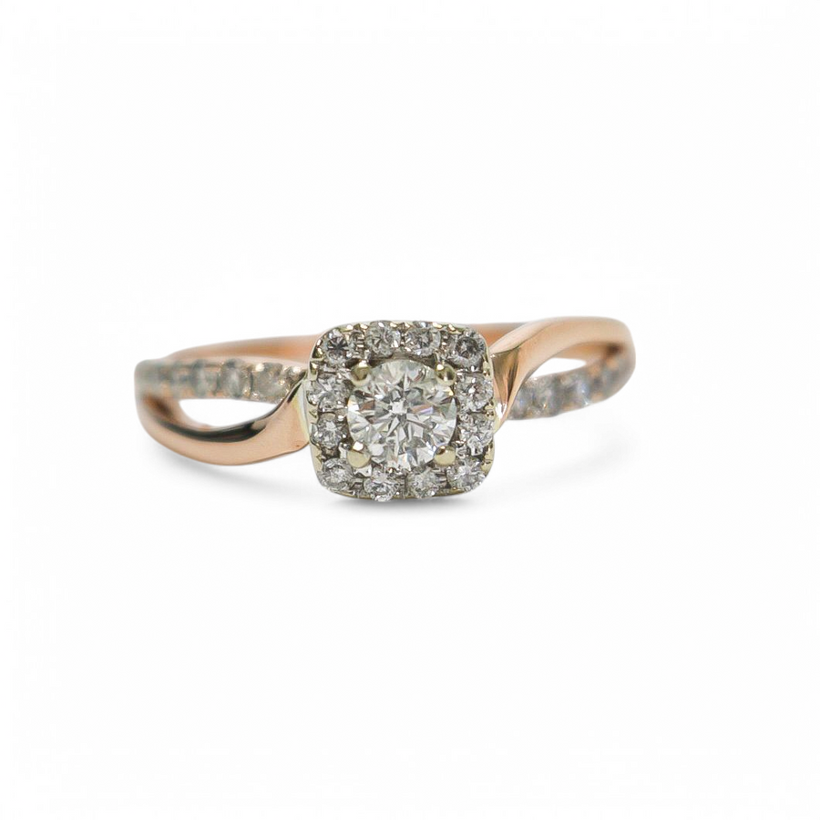 ROSE GOLD NATURAL DIAMOND LADY'S RING SET