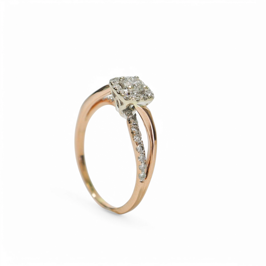 ROSE GOLD NATURAL DIAMOND LADY'S RING SET